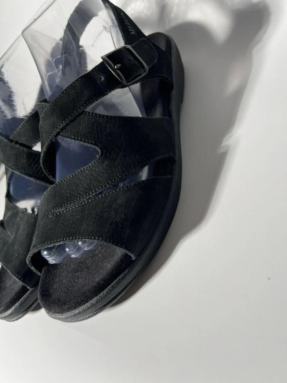 Mephisto Nubuck Leather Walking Sandals Black Women’s US 8.5 EU 39